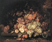 MIGNON, Abraham Fruit Still-Life with Squirrel and Goldfinch g oil painting reproduction